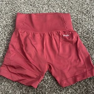Pink / red AYBL workout shorts